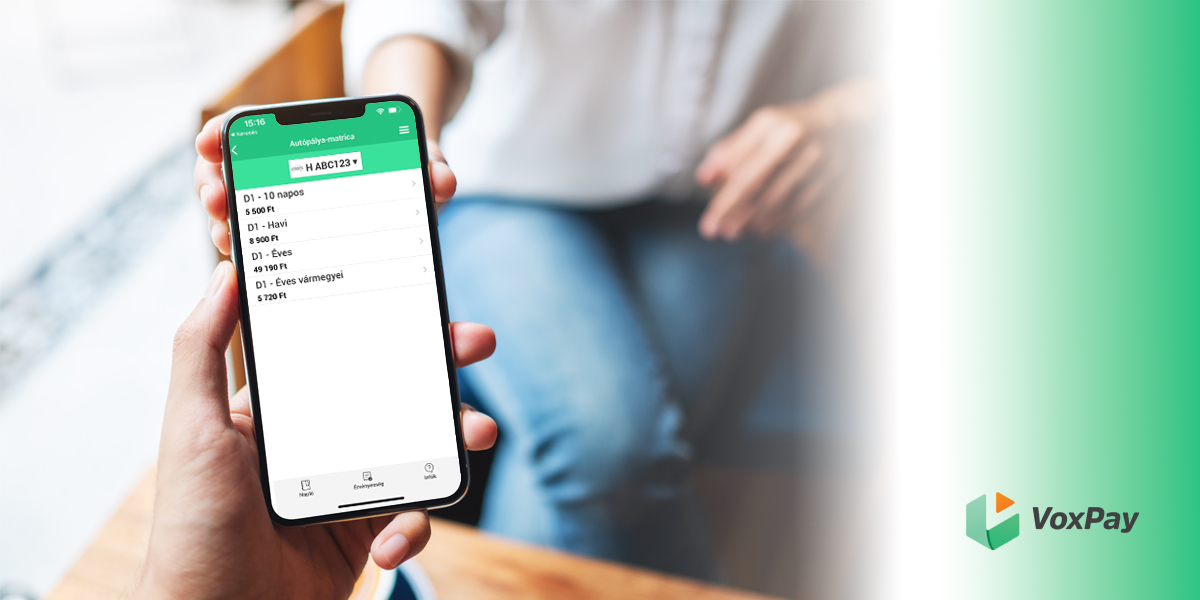 heti autópálya-matrica a voxpay appban